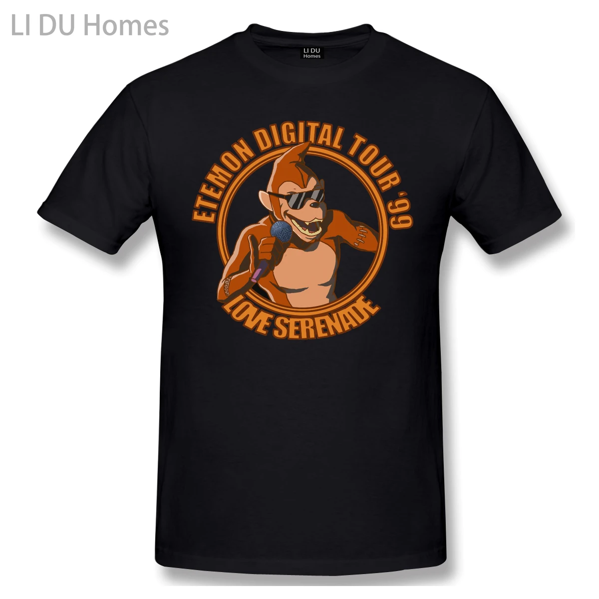 

LIDU High Quality O-Neck 100 Cotton Etemon Digital Tour T-shirt Digimon Adventure sleeve short