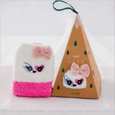 23 1pair fuzzy socks warm socks Embroidery Cartoon Casual Christmas Socks Towel socks Cute Sleep Socks Funny Socks Women kawaii Hot - Color: 23