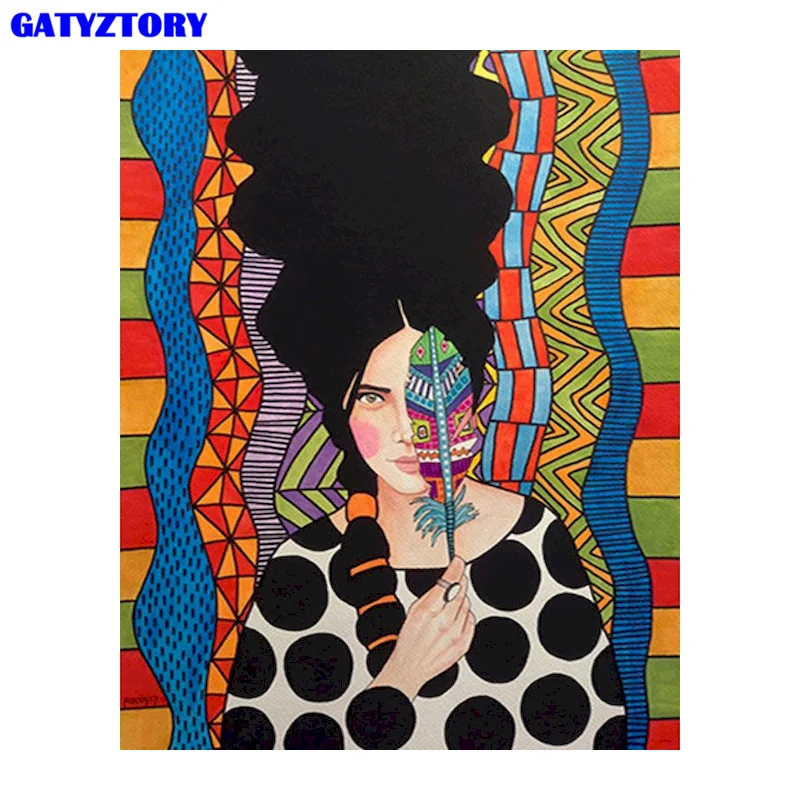 

Gatyztory Painting By Numbers Kits For Adults Children Cool Girl Figure Coloring Picture By Numbers Home Art Craft Framed