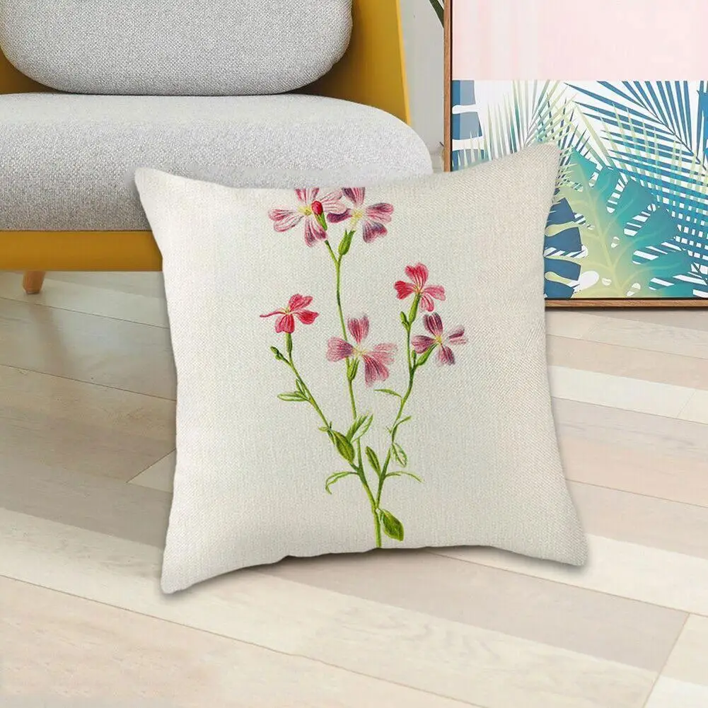 

Fuwatacchi Pure Linen Cushion Cover Rosa Flower Printed Sofa Car Pillow Decorative Pillowcases Throw For Home Dropshipping Z8J3