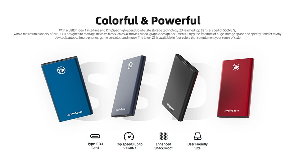 KingSpec ssd жесткий диск Портативный ssd 120 ГБ 240 ГБ hd externo 1 ТБ 2 ТБ ssd Внешний жесткий диск для компьютера ноутбука ssd диск
