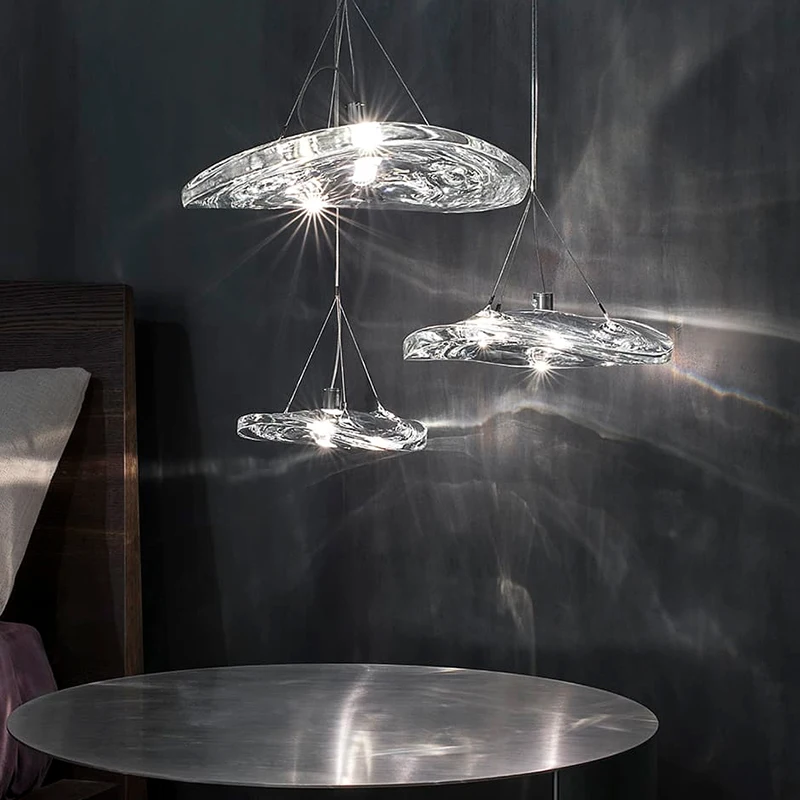 

Скандинавский подвесной светильник для столовой, светодиодный светильник из прозрачного стекла для спальни, прикроватного столика, Кухонн...