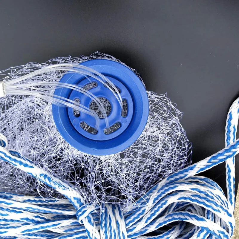 

Fishing Cast Net With Heavy Duty Real Lead Weights Handmade American Saltwater For Bait Trap Fish 4 Ft Radius, 3/8 Inch Mesh Siz