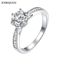 sparkling 925 sterling silver plated 18k white gold 0 5 3 carat real moissanite wedding rings for girlfriend fine jewelry gift