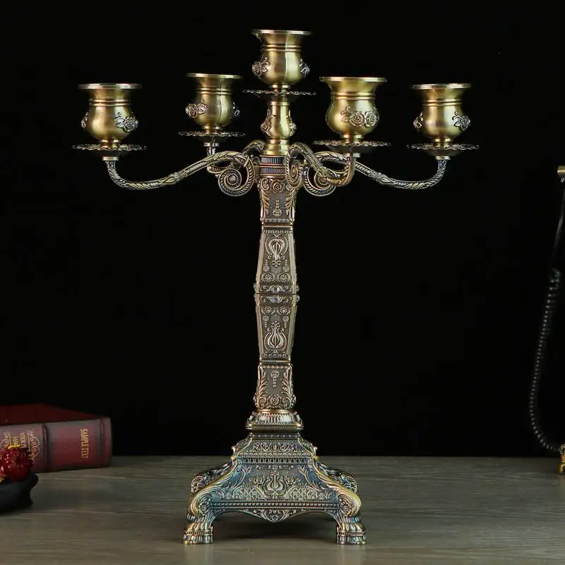 Блестящие Роскошные подсвечники с 5 ручками свадебный подсвечник украшения