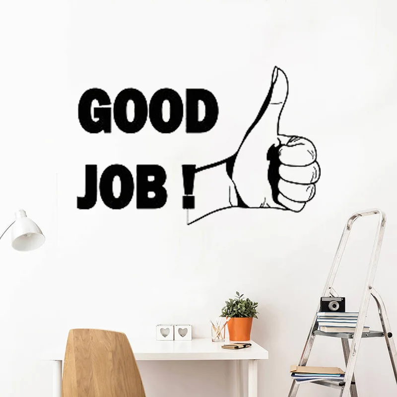 

Wall Stickers For Office Decoration Viny Decals Good Joob Phrase Murals Motivational Inspirational Removable Decor C13-10