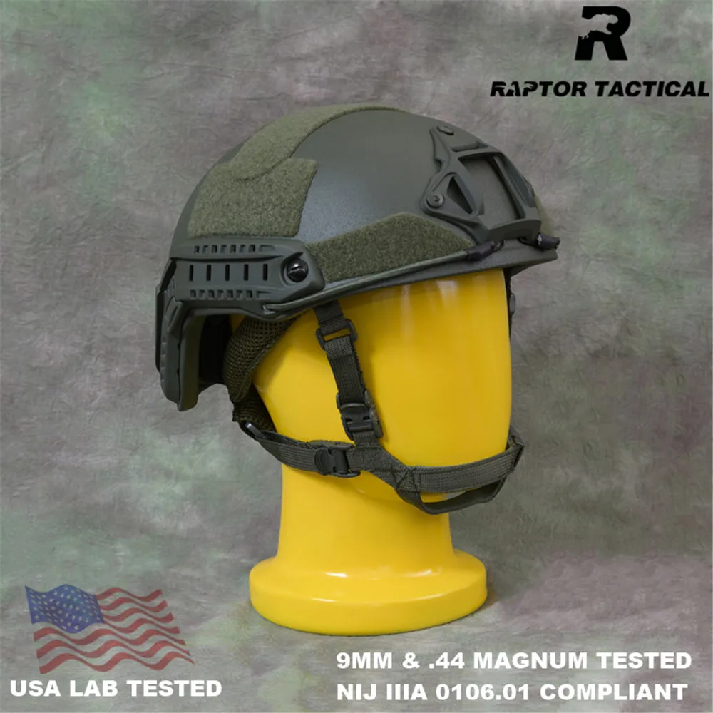

Raptor NIJ IIIA HDPE FAST High Cut Military Bulletproof Helmet Bulletproof Combat Helmet For Police Guard Safety Protection