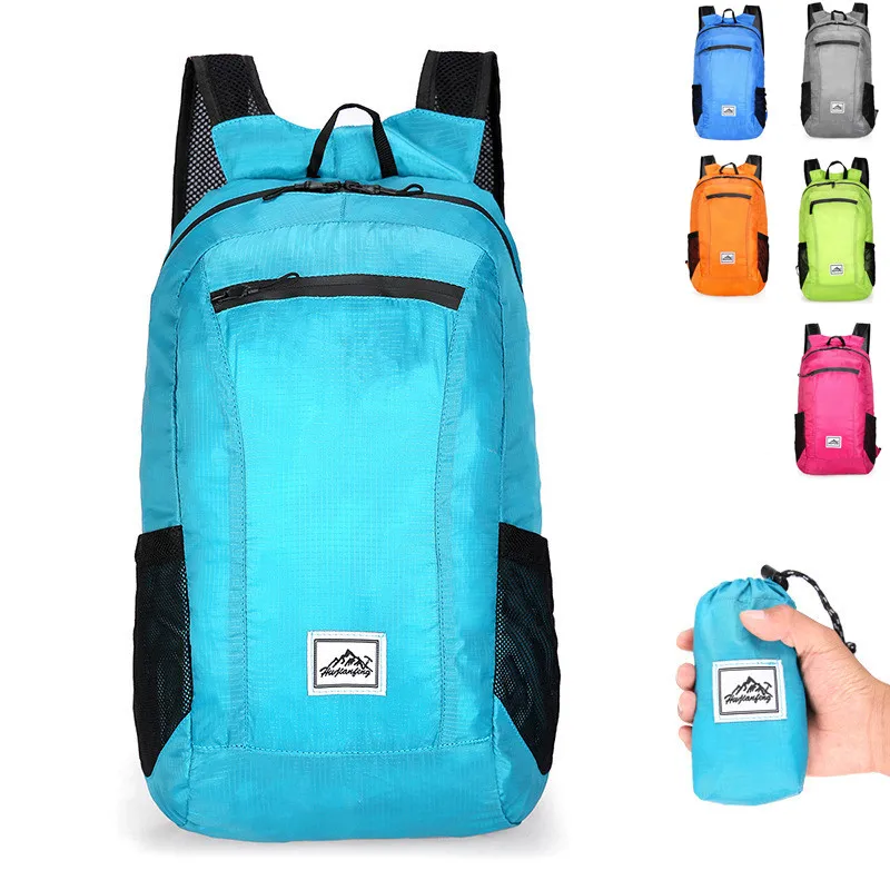 

Складной рюкзак HWJIANFENG светильник Кая водонепроницаемая сумка для кемпинга для мужчин и женщин, кожаная упаковка, дорожные сумки для альпинизма