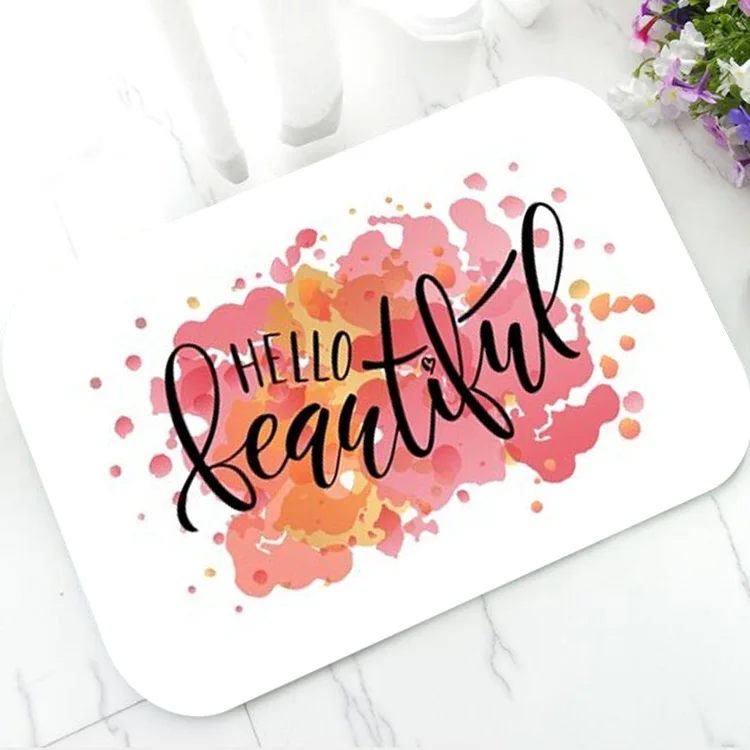 Brush Painting Стильный коврик для ванной в черно-белую полоску Hello Gorgeous, Золотой блестящий коврик в горошек для входной двери, резиновый ковер, домашний декор - Цвет: Brush Painting