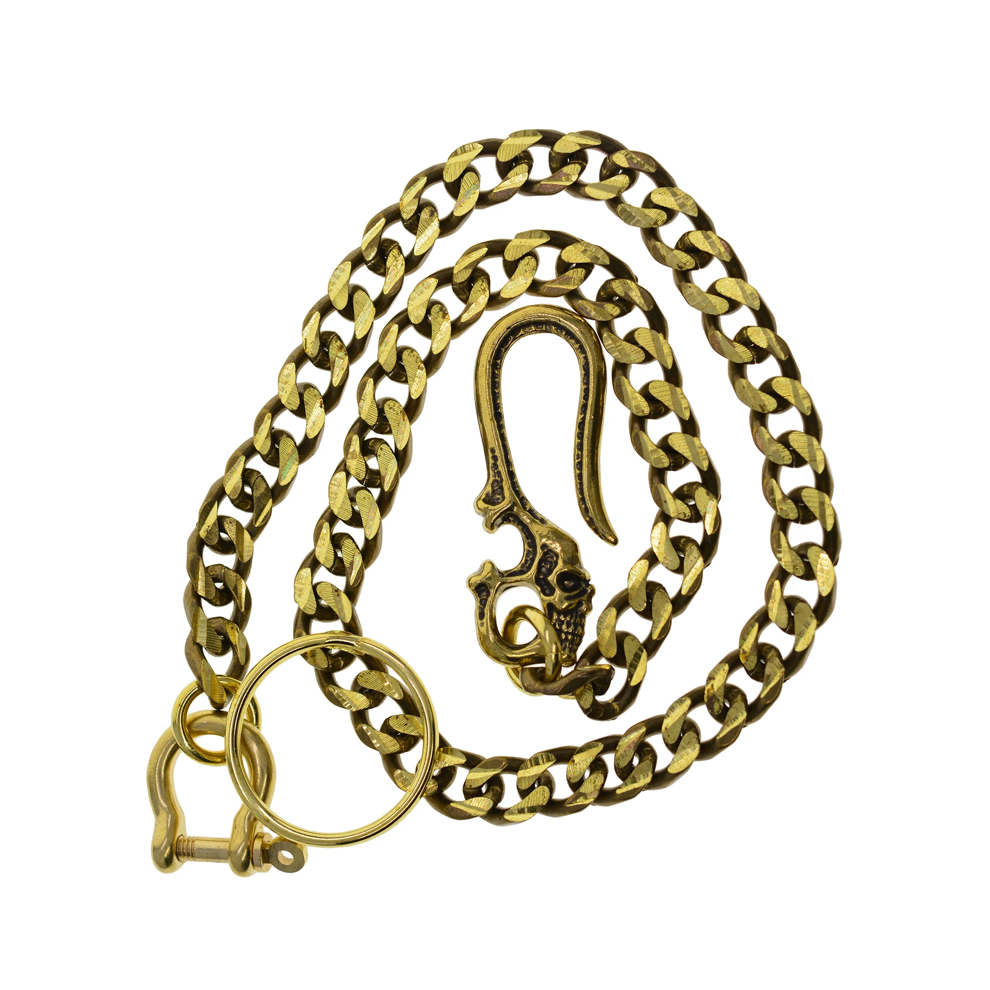 Латунные кубинские звенья кошелек джинсовые брюки байкерские цепи D-скоба