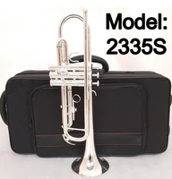 music fancier club bb trumpet 2335s silver plated music instruments profesional trumpets student included case mouthpiece