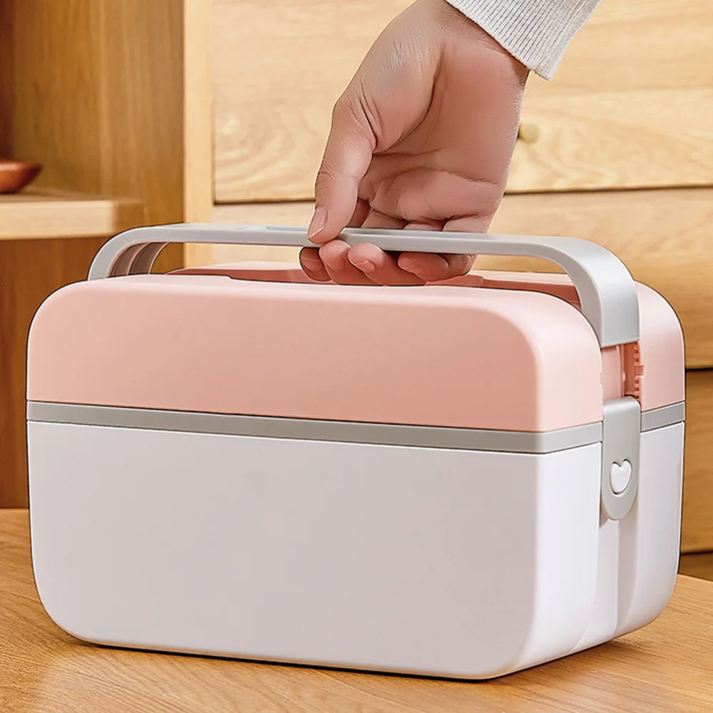 

Emergency Medicine Case With Handle Double Layer Multi-functional Medicine Box Storage Box (Pink, 5235 Medium)