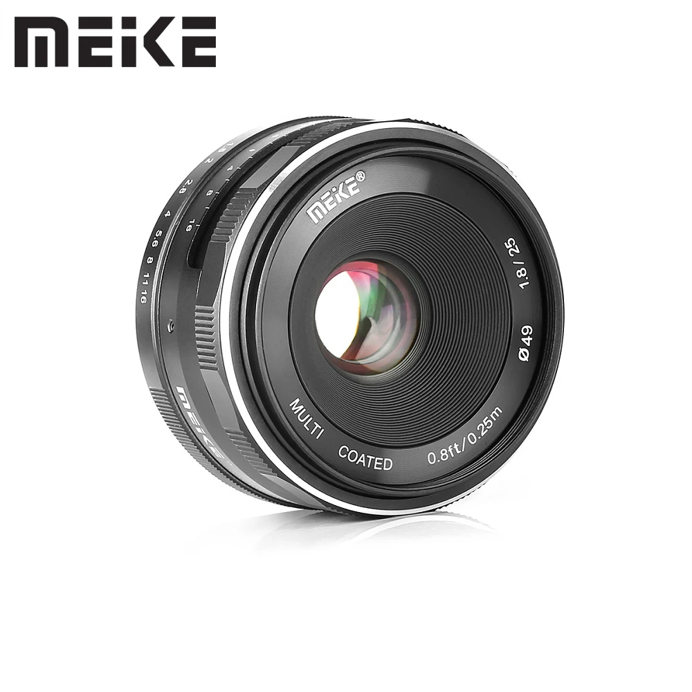 

Meike 25 мм f1.8 объектив с ручной фокусировкой для Sony E-mount DSLR камер с APS-C A6000 A6300 A6400 A7 A7iii A5000 A5100 NEX-5N NEX-5T всего контура NEX 3 5 6 7