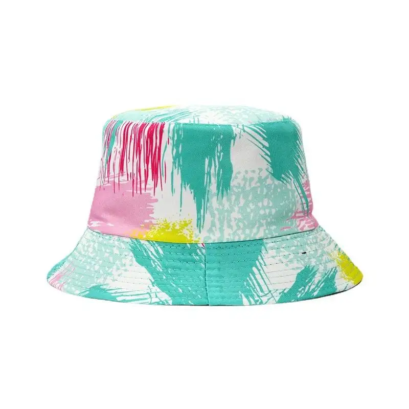 

Cotton Print Bucket Hat Fisherman Hat Outdoor Travel Hat Sun Cap Hats for Men and Women 429
