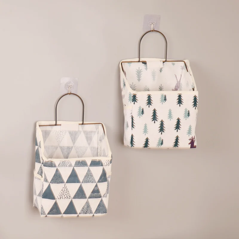 

Wall Hanging Storage Bag Book Magazine Phone Holder Pouch Organizer with Hook