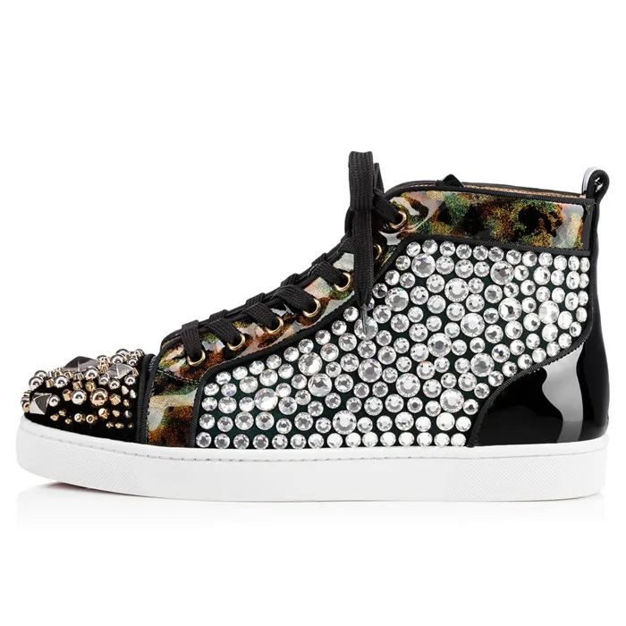 Роскошные мужские туфли SHOOEGLE ручной работы высокие кроссовки со стразами