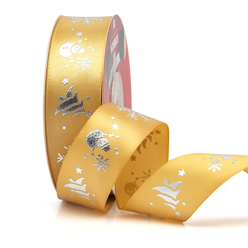 Рождественская серия 25 мм 5 ярдов подарочная упаковочная лента галстук-бабочка