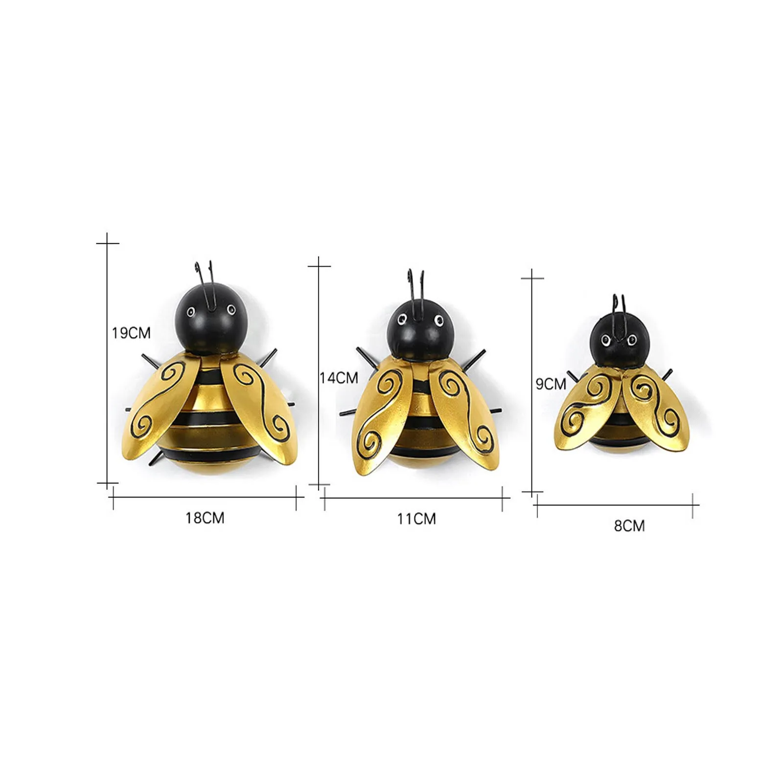

1/4pcs Collection Decorative Metal Bumble Bee Garden Accents Lawn Ornaments Garden Decoration Outdoor Supplies Figurines