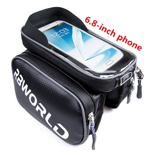 bicycle bag waterproof front bike cycling bag 6 8 inch mobile phone bicycle top tube handlebar bags mountain cycling accessories free global shipping
