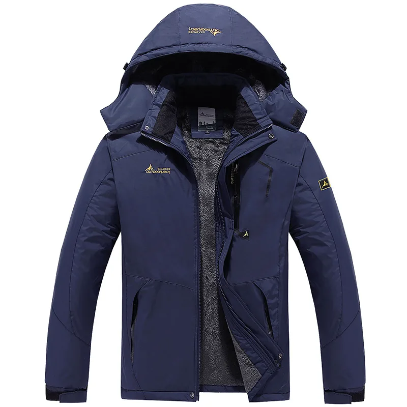 Dark Blue Jacket TWTOPSE Для мужчин зимние Водонепроницаемый спортивные катание на сноуборде и лыжах куртка теплая одежда, для катания на велосипеде, для рыбалки, с защитой от ветра Пеший Туризм Кемпинг флисовой куртки пальто для активных видов спорта вне помещений - Цвет: Dark Blue Jacket