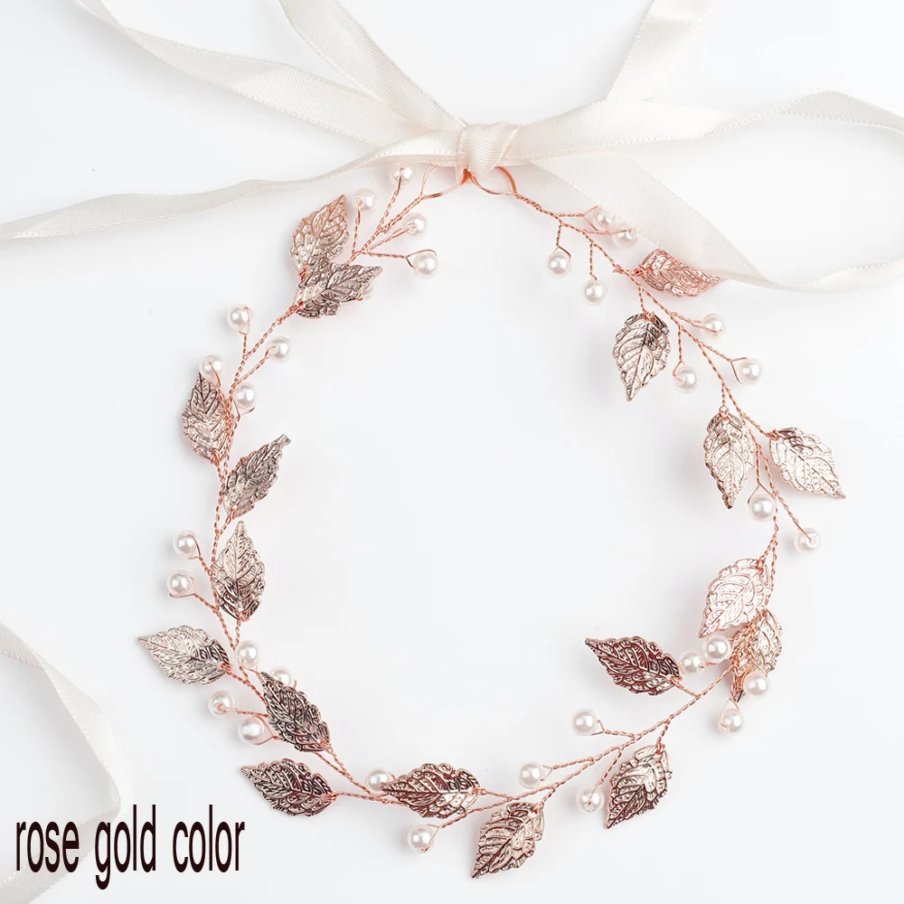Повязка на голову с листьями и жемчугом в стиле ретро | Свадьбы торжества