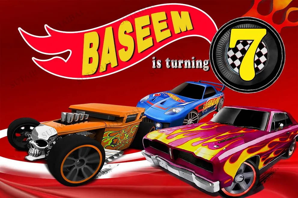 

Cartoon Sports Monster Truck Photo Background Hotwheels Race Car Baby Birthday Party Decor Photography Backdrop For Photo Studio