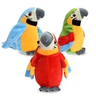 Симпатичный Электрический говорящий попугай, плюшевая игрушка, говорящая запись, повторяются, Мах крыльями, Электронная птица, мягкая плюшевая игрушка в подарок для детей