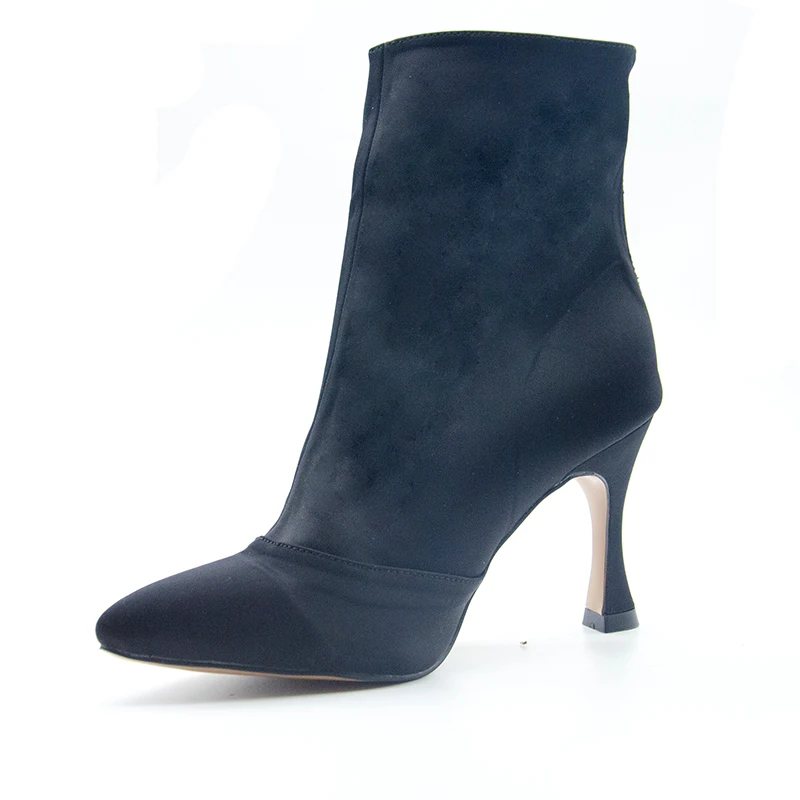 

Женские танцевальные ботинки на высоком каблуке, женские танцевальные ботинки из эластичной ткани с закрытым носком, танцевальная обувь на...