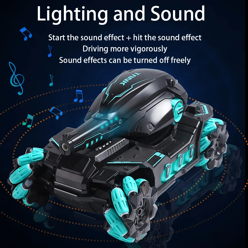 Новинка Радиоуправляемый резервуар для водяной бомбы 2 4G 4WD гравитационные часы