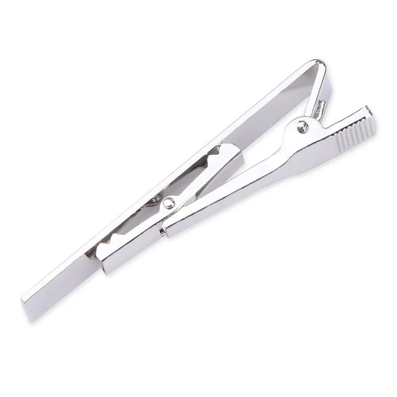 Зажим для галстука мужской металлический простой застежка-бабочка золотистый и