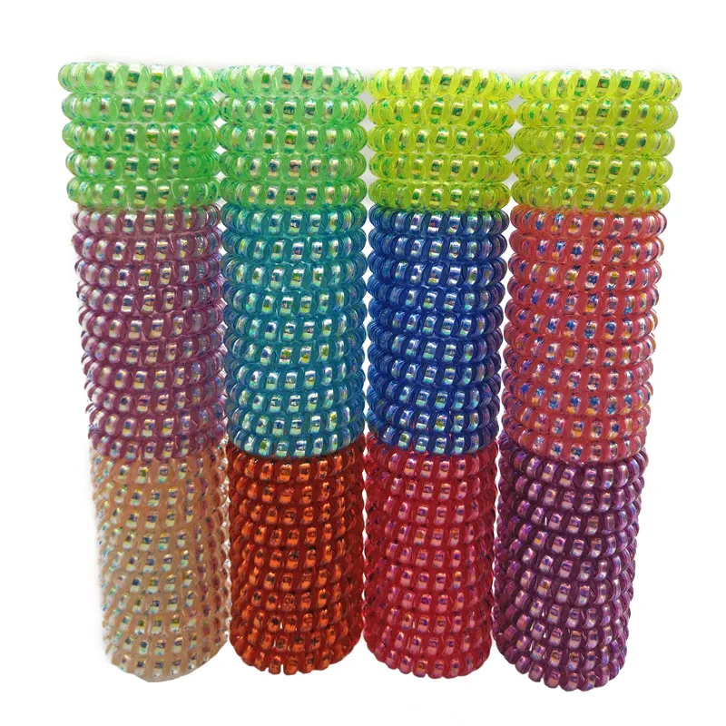 

Wholesale 100Pcs Star Telephone Wire Line Elasticity Rubber Band Elastic Hairbands Hair Rope For Gils Scrunchy Gum Spring