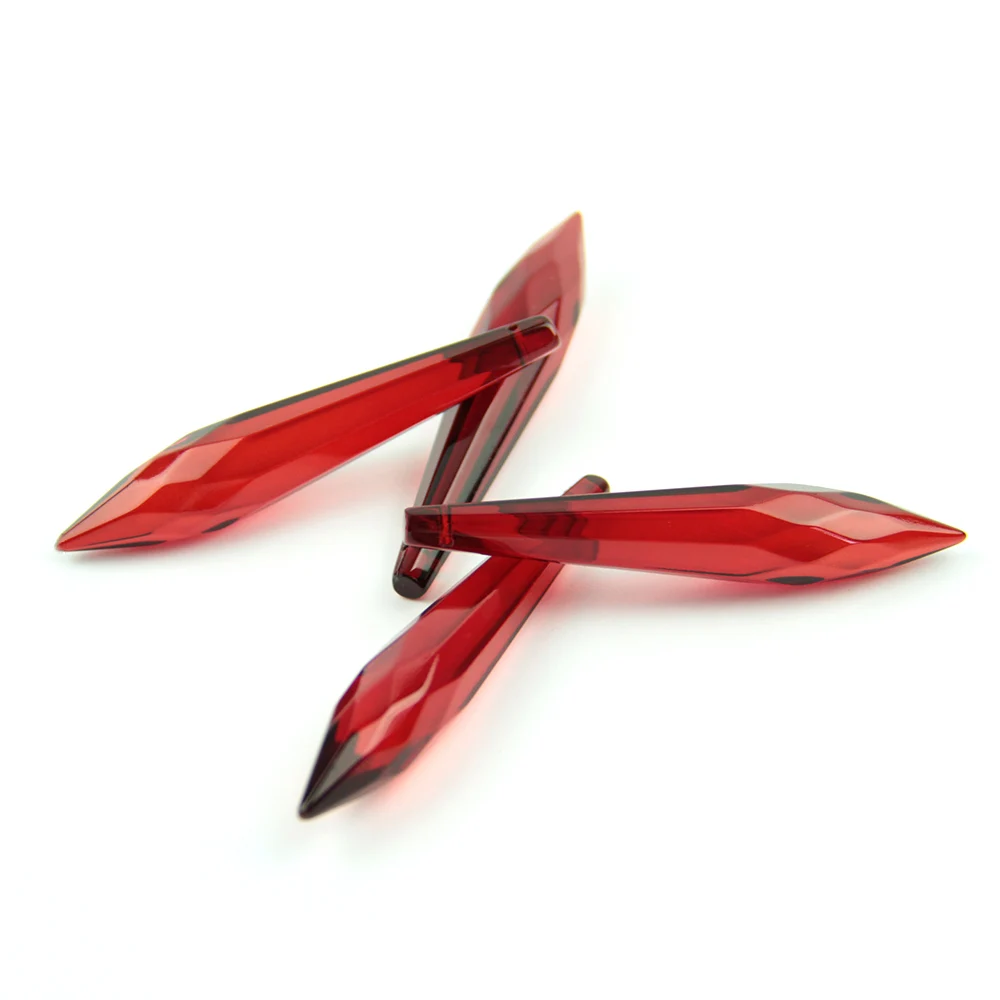 10 шт 76 мм красный кристалл граненый U-подвеска в форме капли Хрустальная Люстра