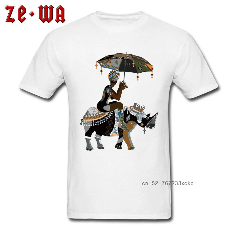 Футболка мужская приталенная с рисунком в африканском стиле 100% хлопок|Мужские