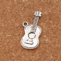acoustic guitar music player spacer charm beads 25 1x12 2mm 100pcs zinc alloy pendants jewelry diy l291