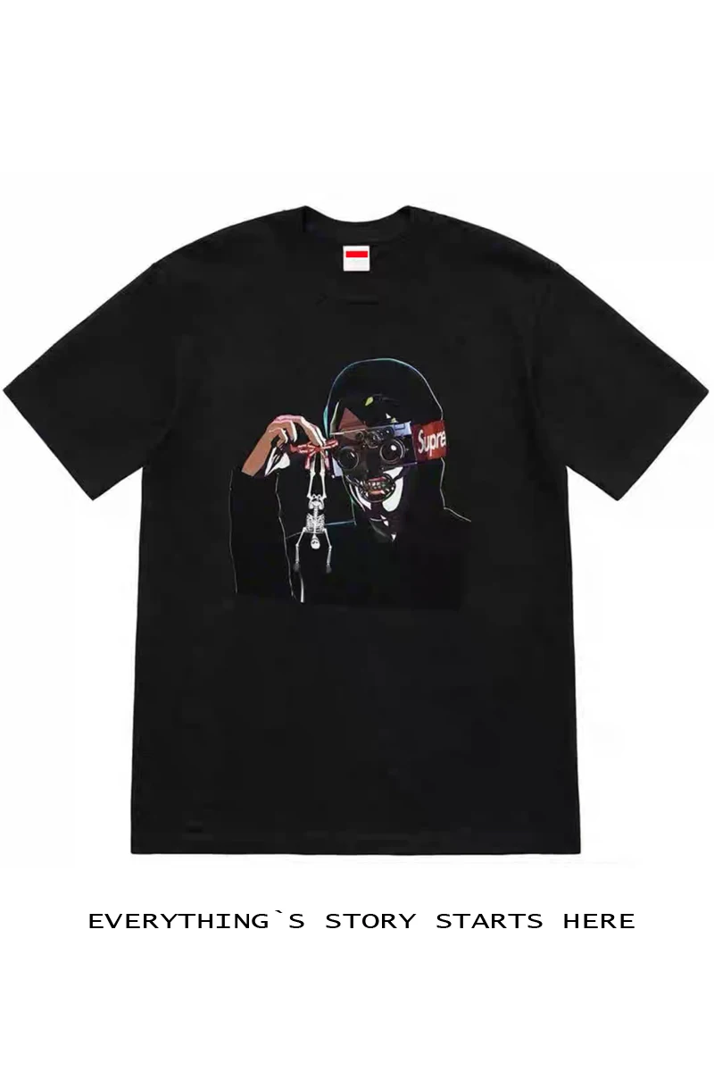 

Supreme 21SS Creeper Man in Black Camera Crawler Frankenstein Short Sleeve Men's and Women's T-Shirt Tee