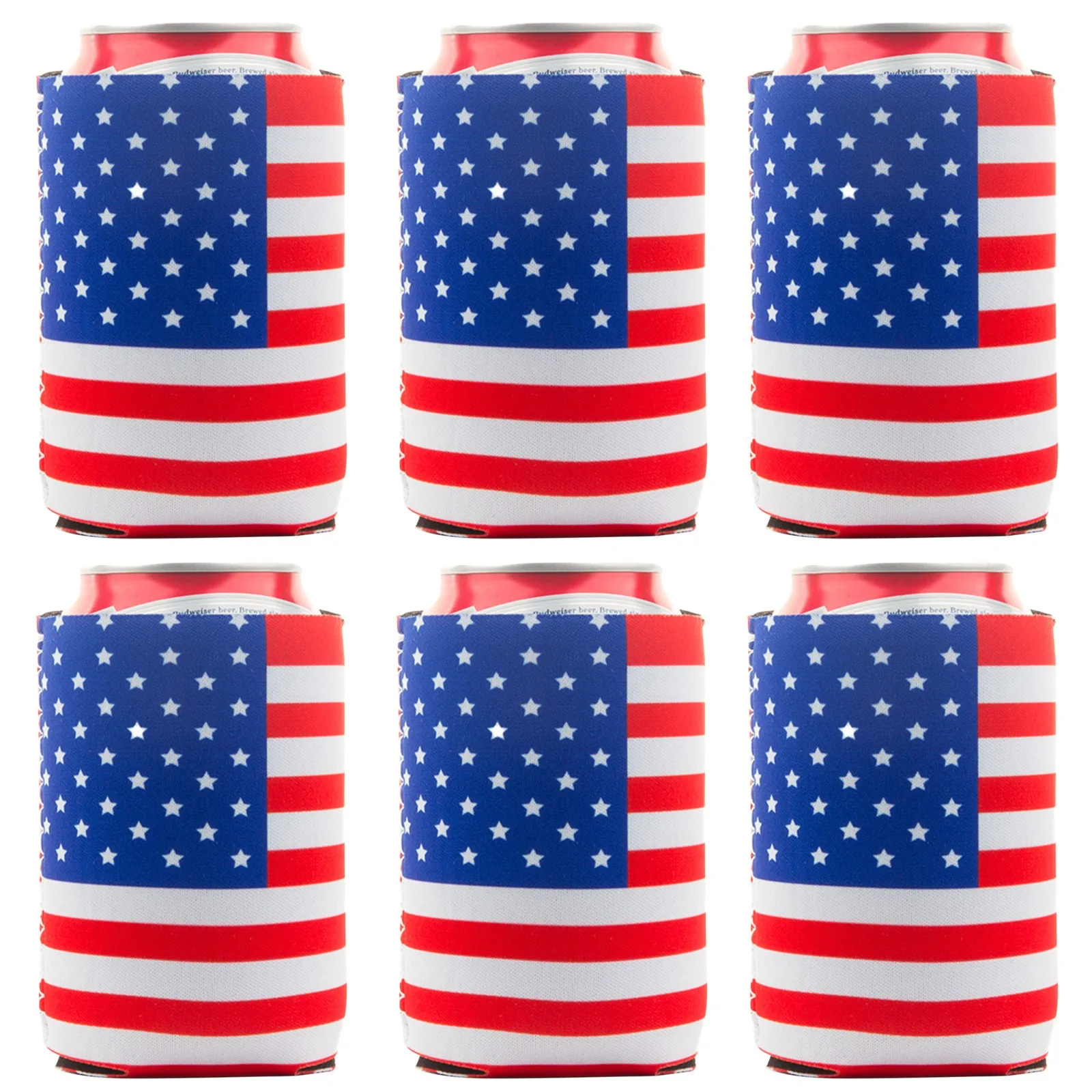 

Practical American Flag Can Cooler Sleeves,Neoprene Beer Coolies for Cans Collapsible 12PC Utility products Home accessories