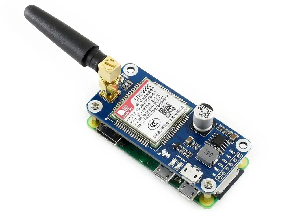 Waveshare NB IoT/eMTC/EDGE/GPRS/GNSS HAT для Raspberry Pi на основе SIM7000C поддерживает TCP UDP PPP HTTP FTP MQTT SMS