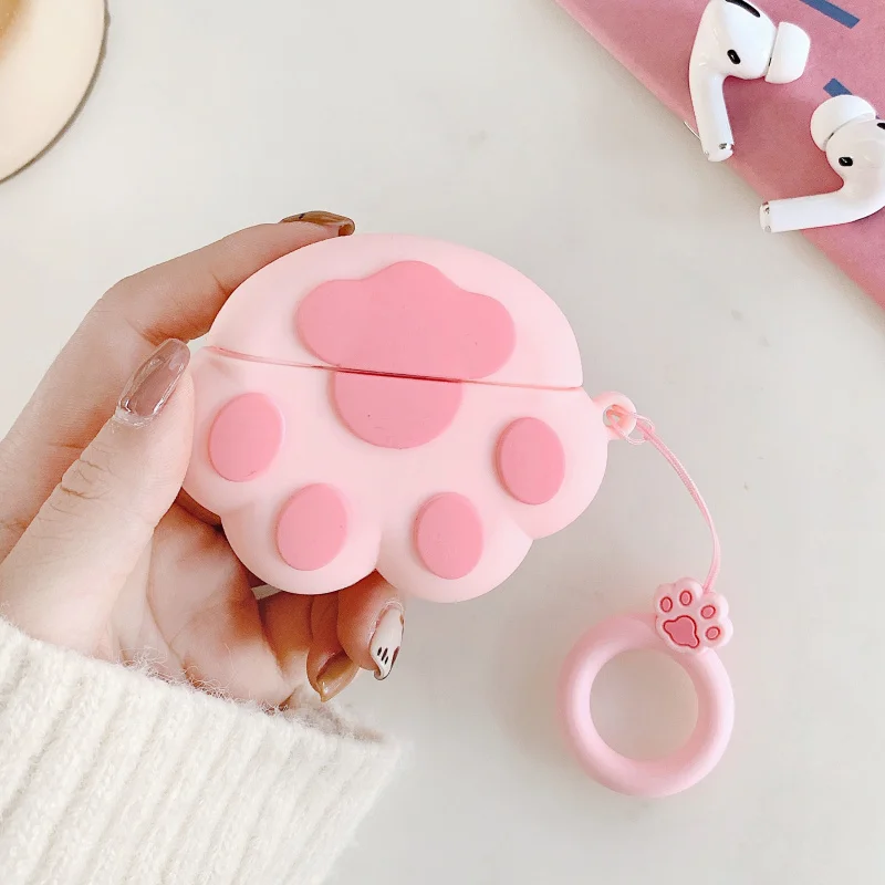 Style 1 Чехол для AirPods pro с милым мультяшным котом, беспроводные наушники, зарядное устройство, чехол для Apple Airpods 3, силиконовый чехол, ремень на палец - Цвет: Style 1