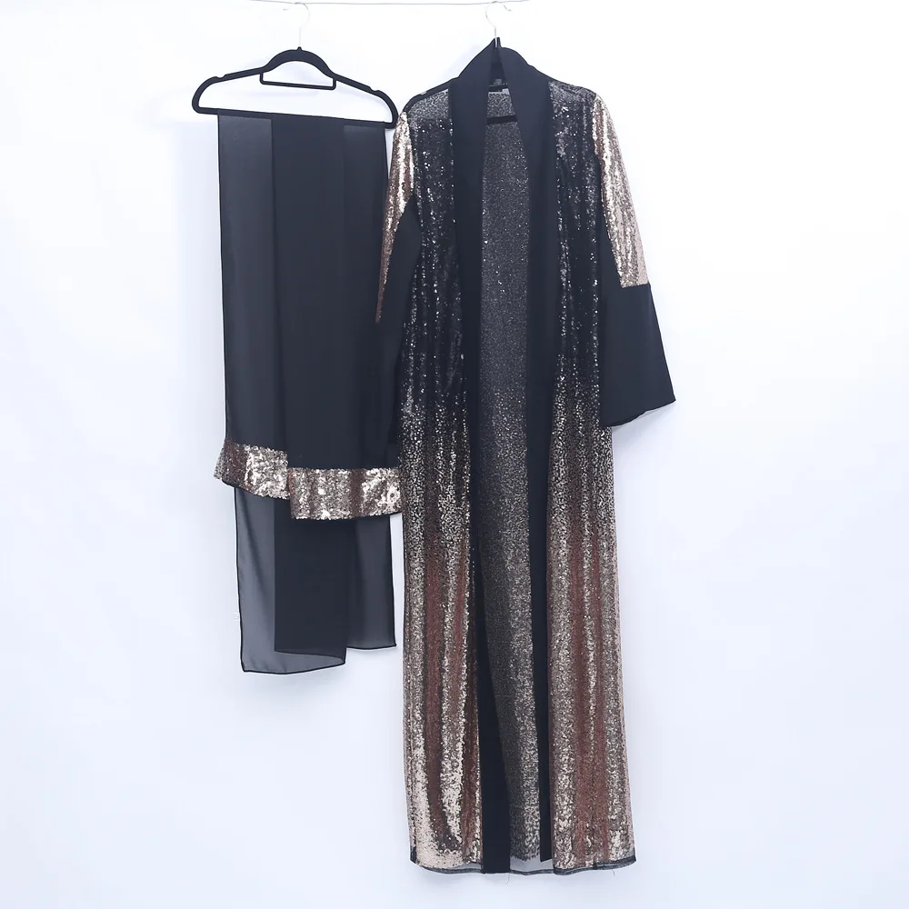 Рамадан ИД Мубарак пайетки абайя кимоно кардиган Турция хиджаб мусульманское