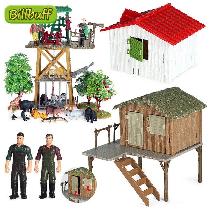 Modelli di case agricole Action Figures animali da allevamento set Figurine miniatura PVC giocattoli educativi precoci per regalo di natale per bambini