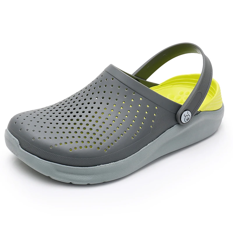 Black Yellow Crocks/обувь для мужчин; Мужская обувь; сандалии; Sandalias; Летняя обувь; Sandalen; тапочки; Sandalet hombre Sandali Croc; Сабо; Новинка года - Цвет: Black Yellow