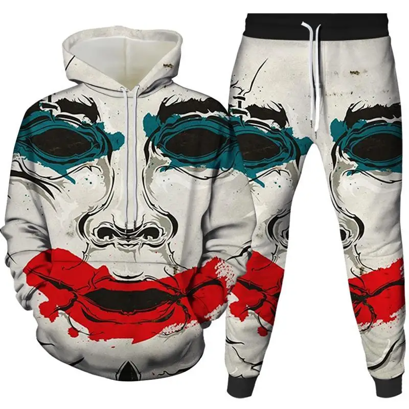 SHIYIKU Movie Chucky 3D Hoodies Brand Mens Fashion Joker Zipper Clown Jacket Hoody Hooded Sweatshirts Outerwear Plus Size Suit