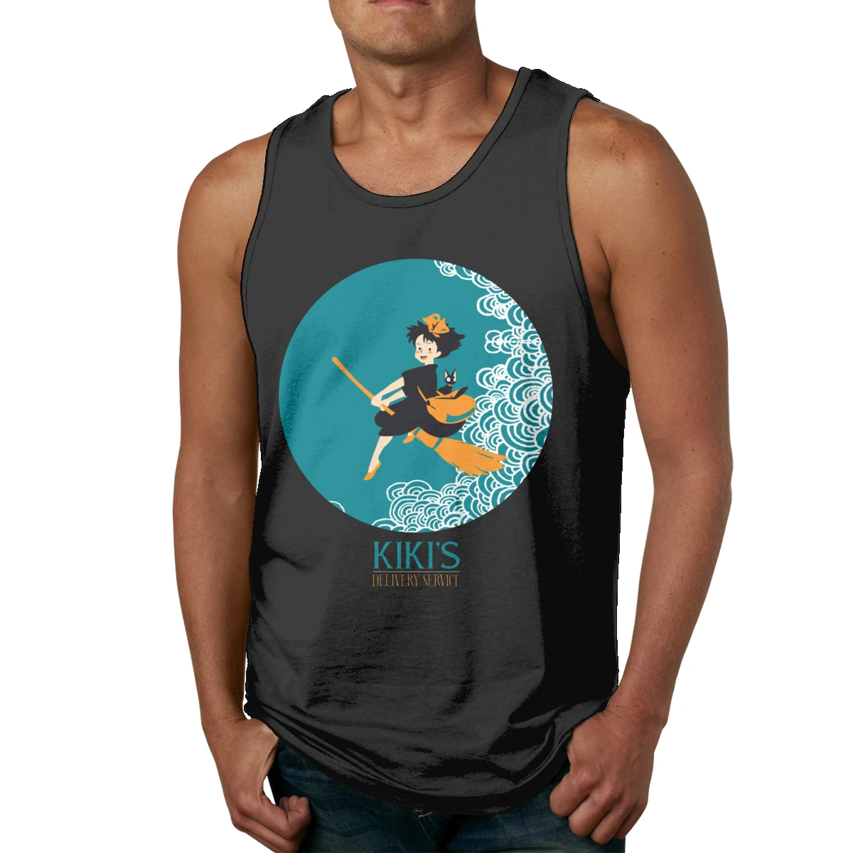 

Hip Hop CottonKiki's Delivery Service Summer Tops Unique Design Round Neck Vest