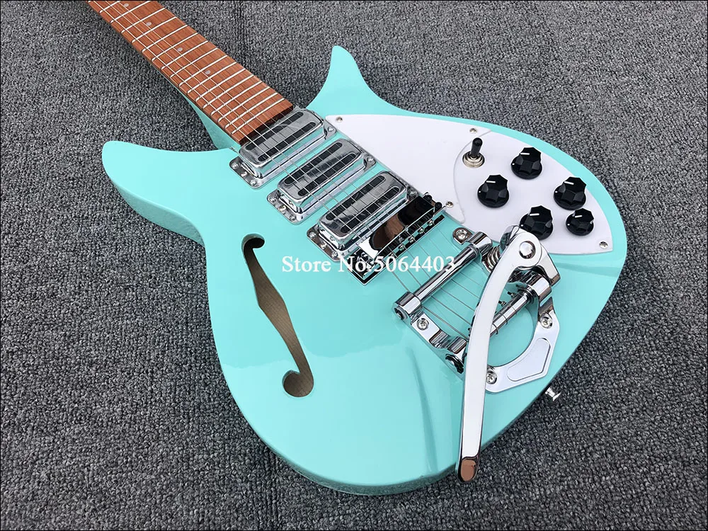 Высококачественная электрогитара 325 пустая гитара F яркий гриф зеленая краска 3