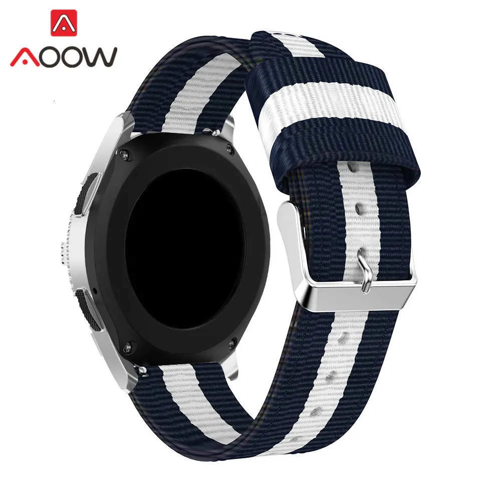 20 мм 22 мм нейлоновый холщовый ремешок для часов samsung Galaxy Watch Active 42 мм 46 мм спортивный ремешок браслет аксессуары для gear S3 S2