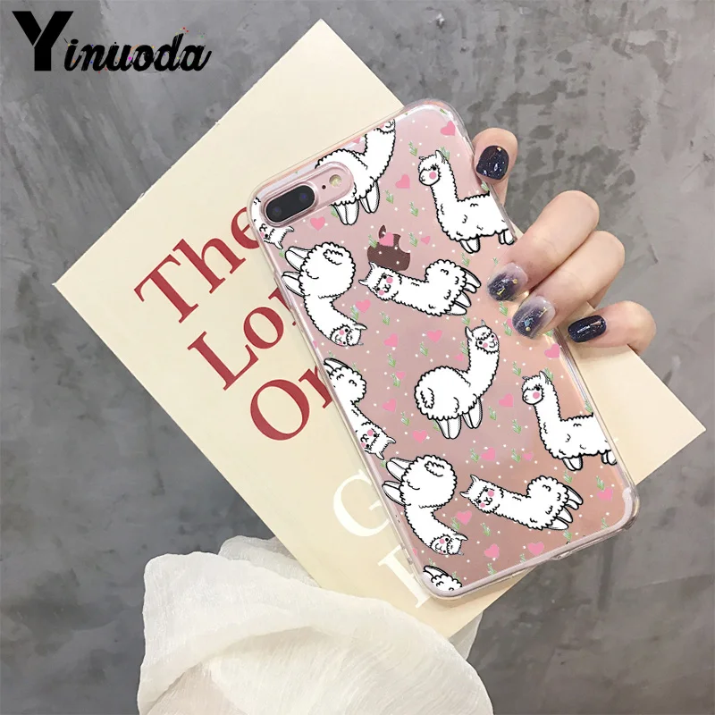 1 Yinuoda Kawaii милый лама Альпака животные мультфильм цветной чехол для телефона для Apple iPhone 8 7 6 6S Plus X XS max 5 5S SE XR чехол - Цвет: 1