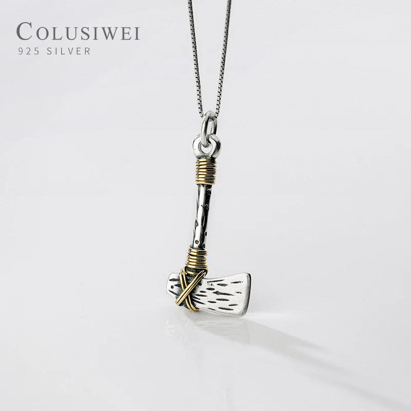 

Colusiwei New Arrive 925 Sterling Silver Retro Mini Axe Pendant for Unisex Geometric Pendant Punk Style Fine Jewelry No Necklace