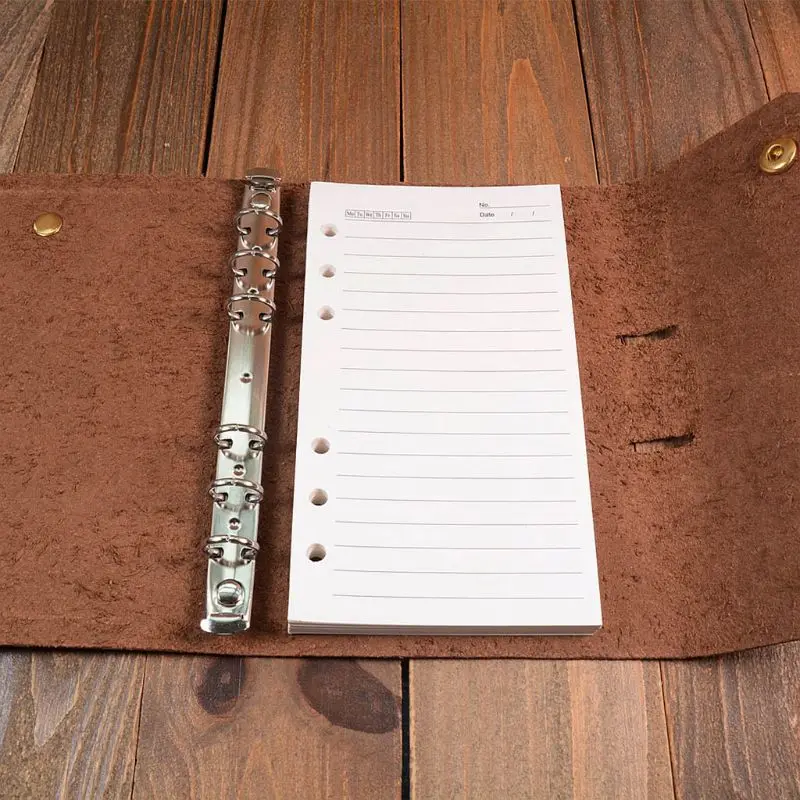 

Leather A6 Notebook Loose Leaf Detachable Buckle Business Travel Journal Notepad M17F
