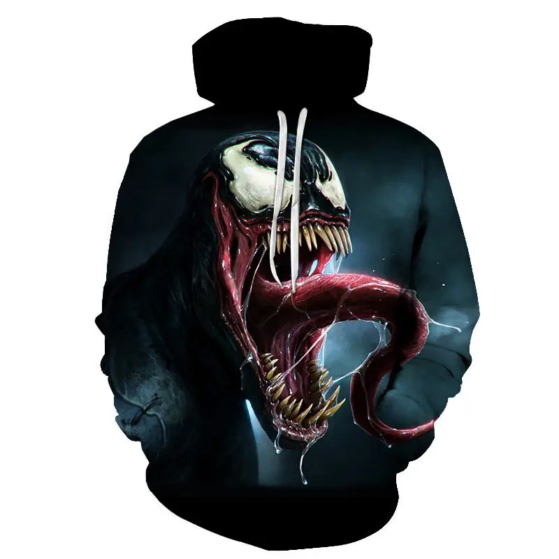 Новинка белая толстовка с объемным рисунком Веном мужская осенне-зимняя