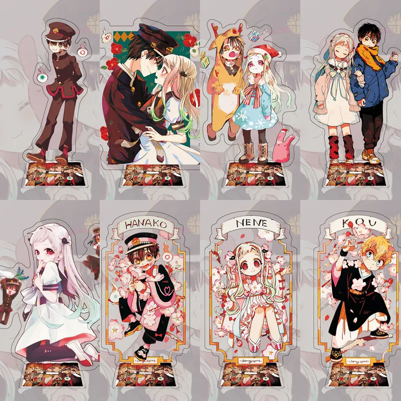 Подставка аниме Jibaku Shounen Hanako-kun фигурка унитаза Yugi розовая Mokke двойная пластина